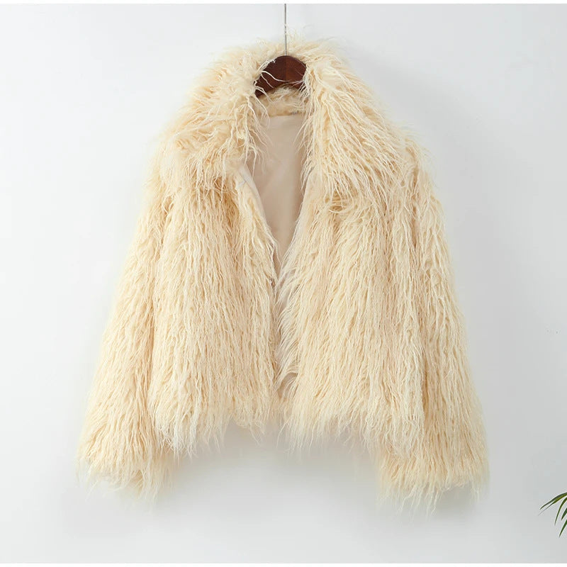 Short Fur Warm Long Sleeve Coat