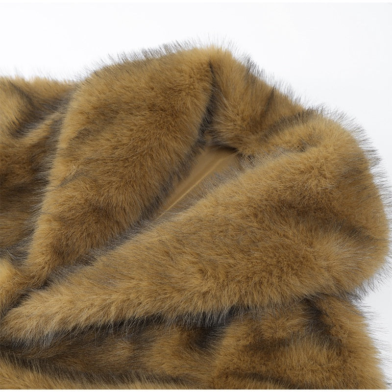 Solid Colour Faux Fur Short Coat