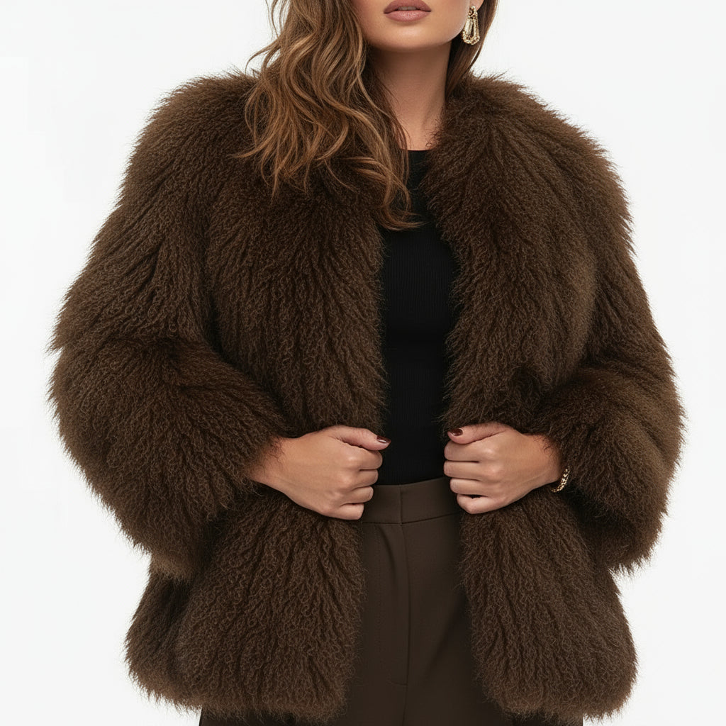 Short Fur Warm Long Sleeve Coat