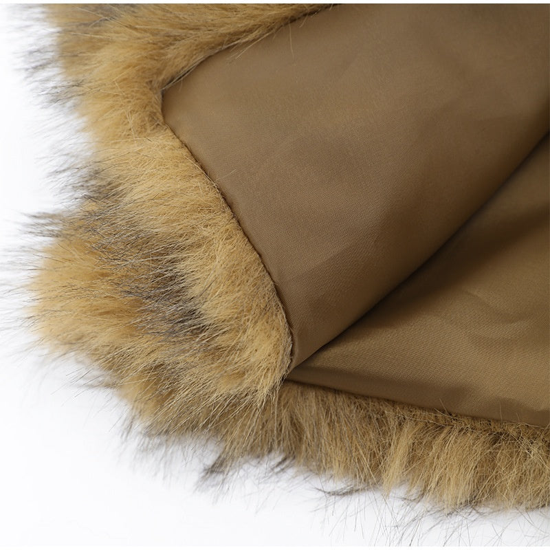 Solid Colour Faux Fur Short Coat