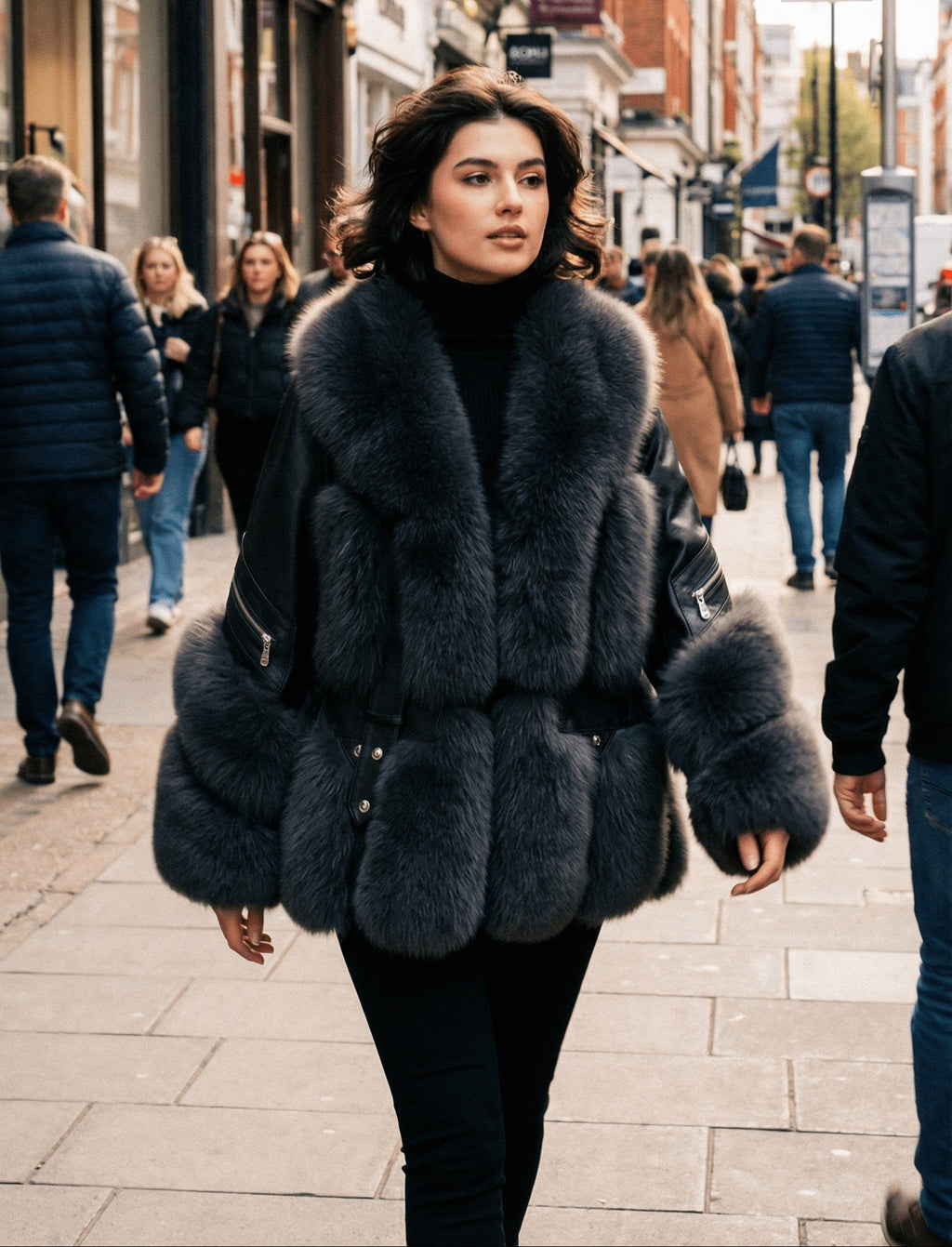 The Kensington Luxe Fur & Leather Coat