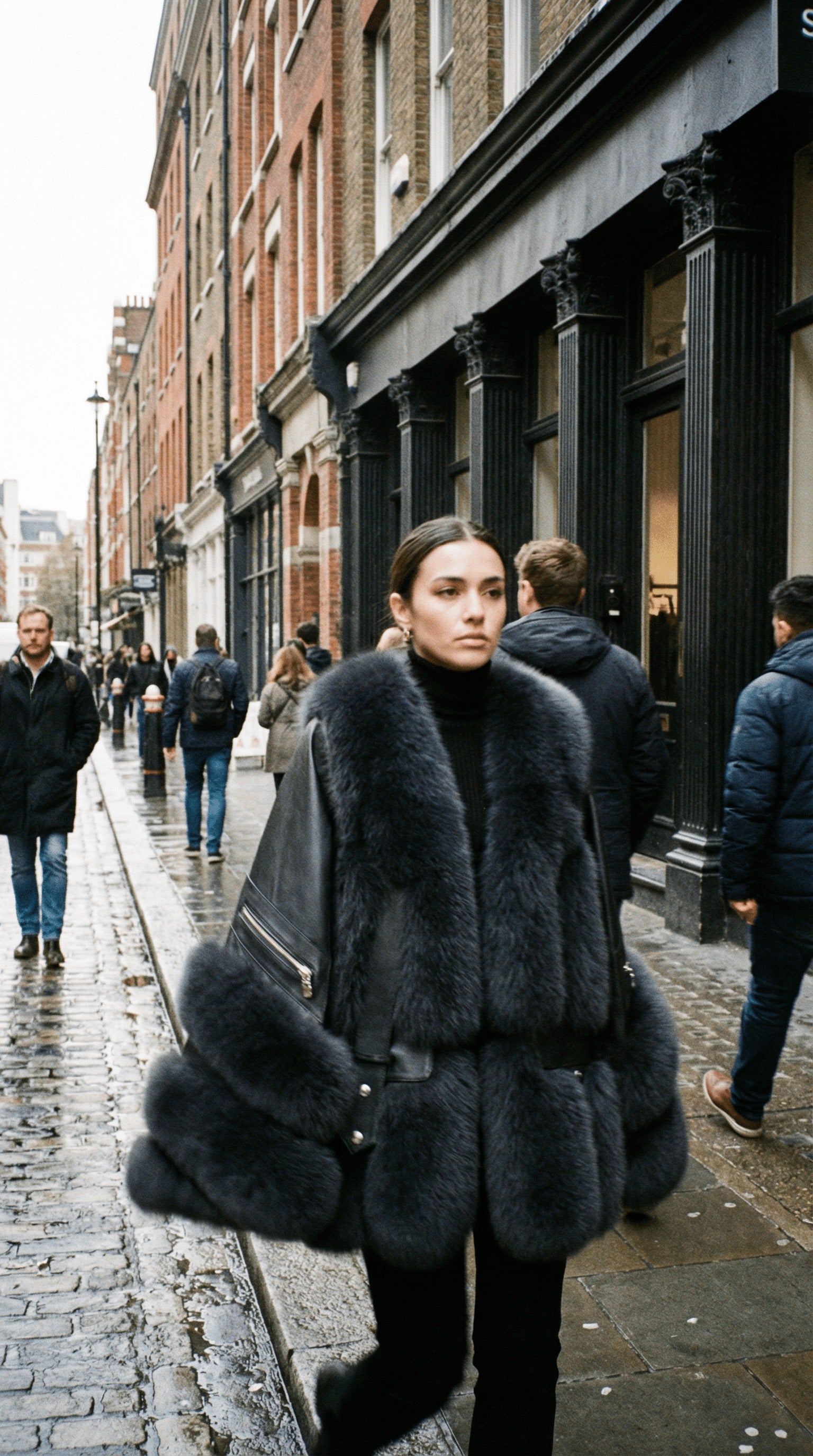 The Kensington Luxe Fur & Leather Coat