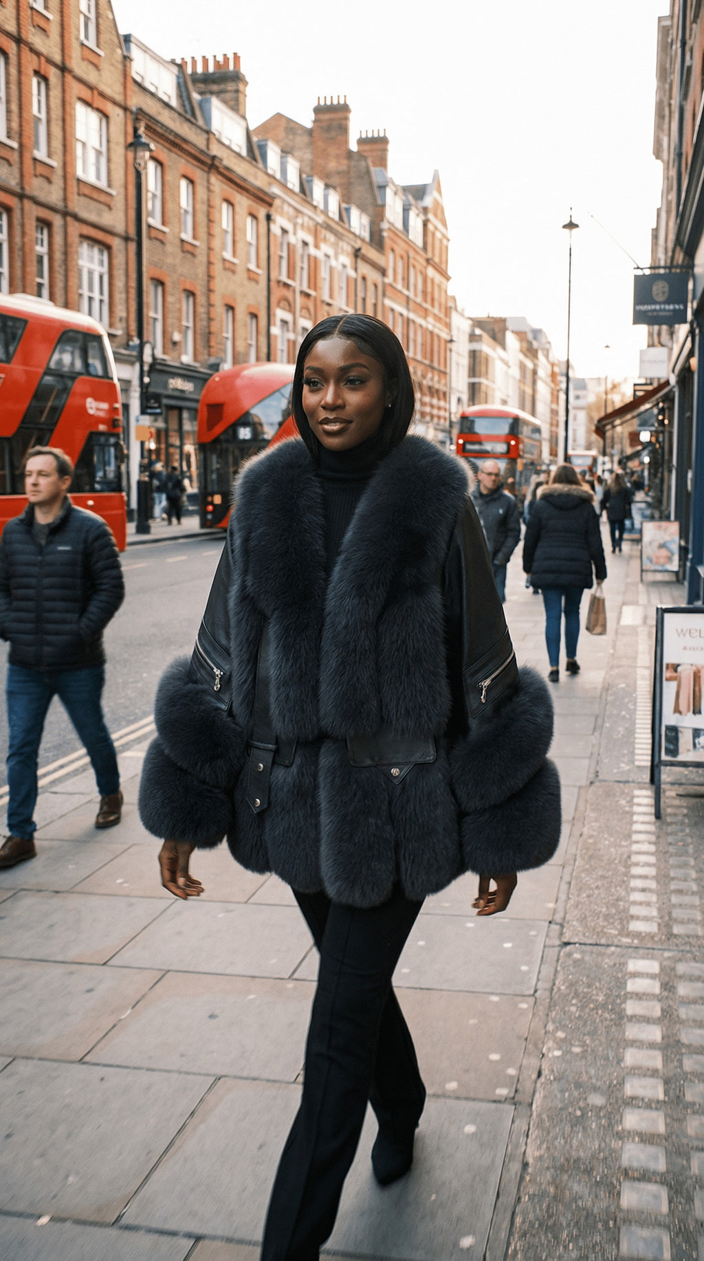 The Kensington Luxe Fur & Leather Coat