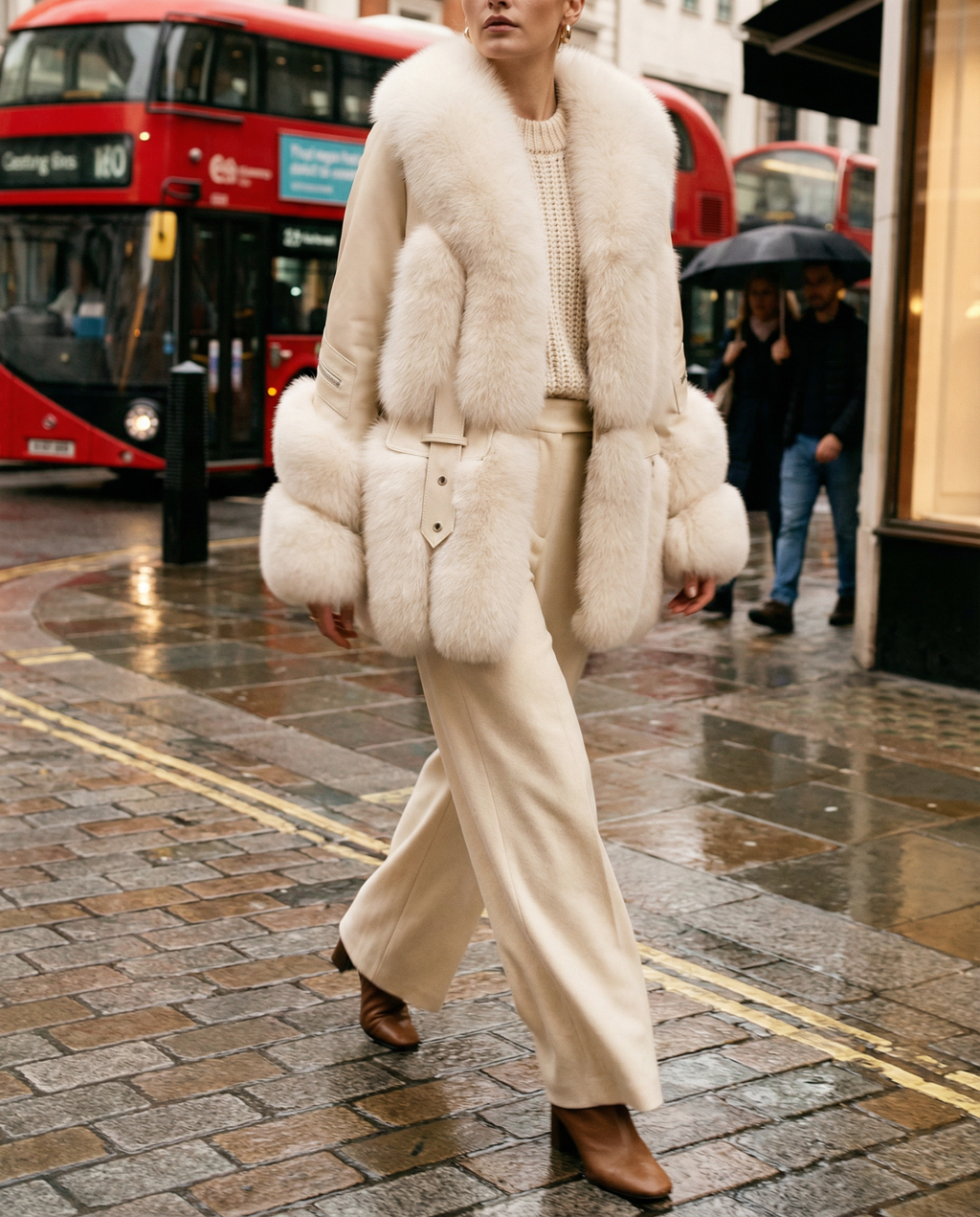 The Kensington Luxe Fur & Leather Coat