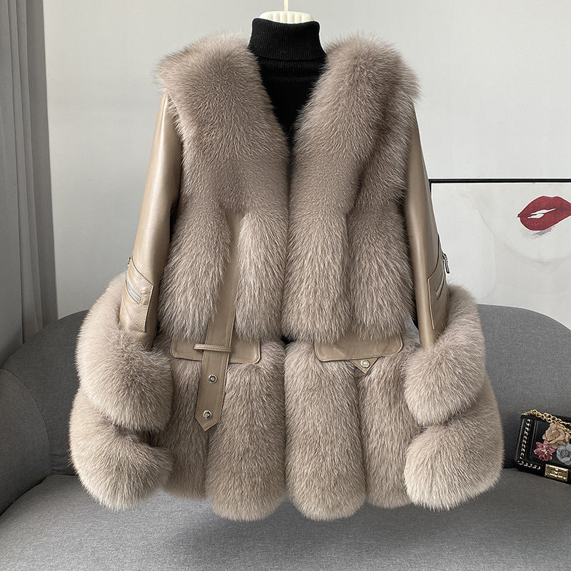 Fur Women's Medium Long Young One-piece Coat