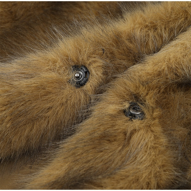 Solid Colour Faux Fur Short Coat