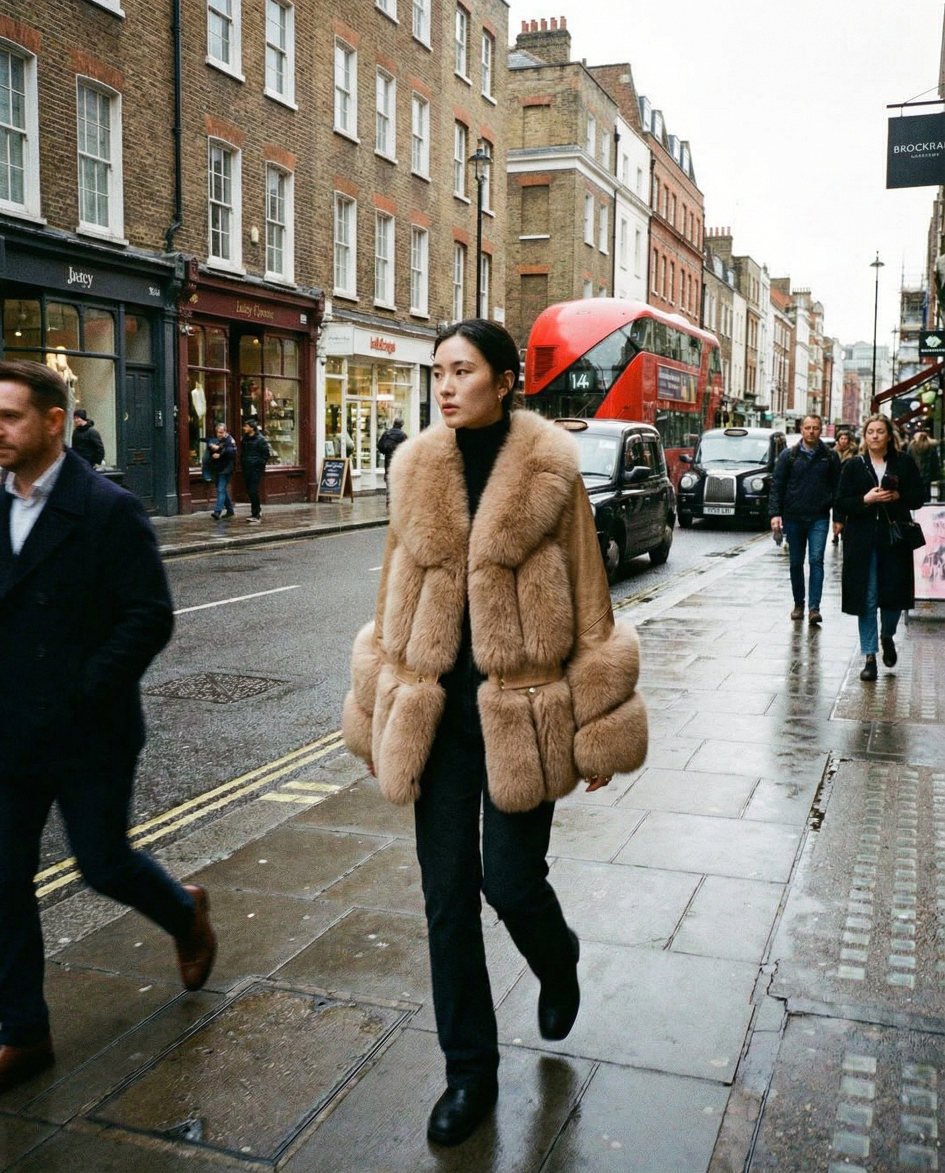 The Kensington Luxe Fur & Leather Coat