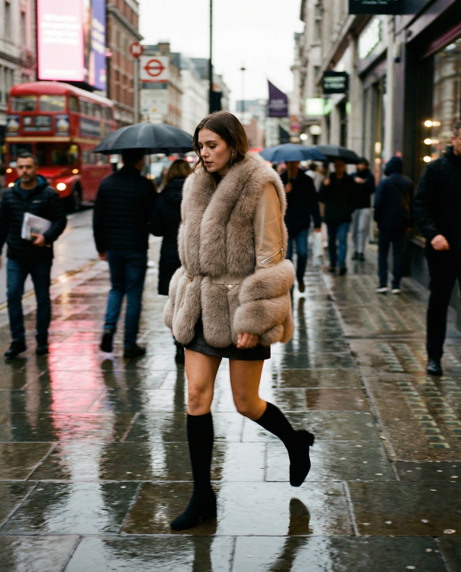 The Kensington Luxe Fur & Leather Coat